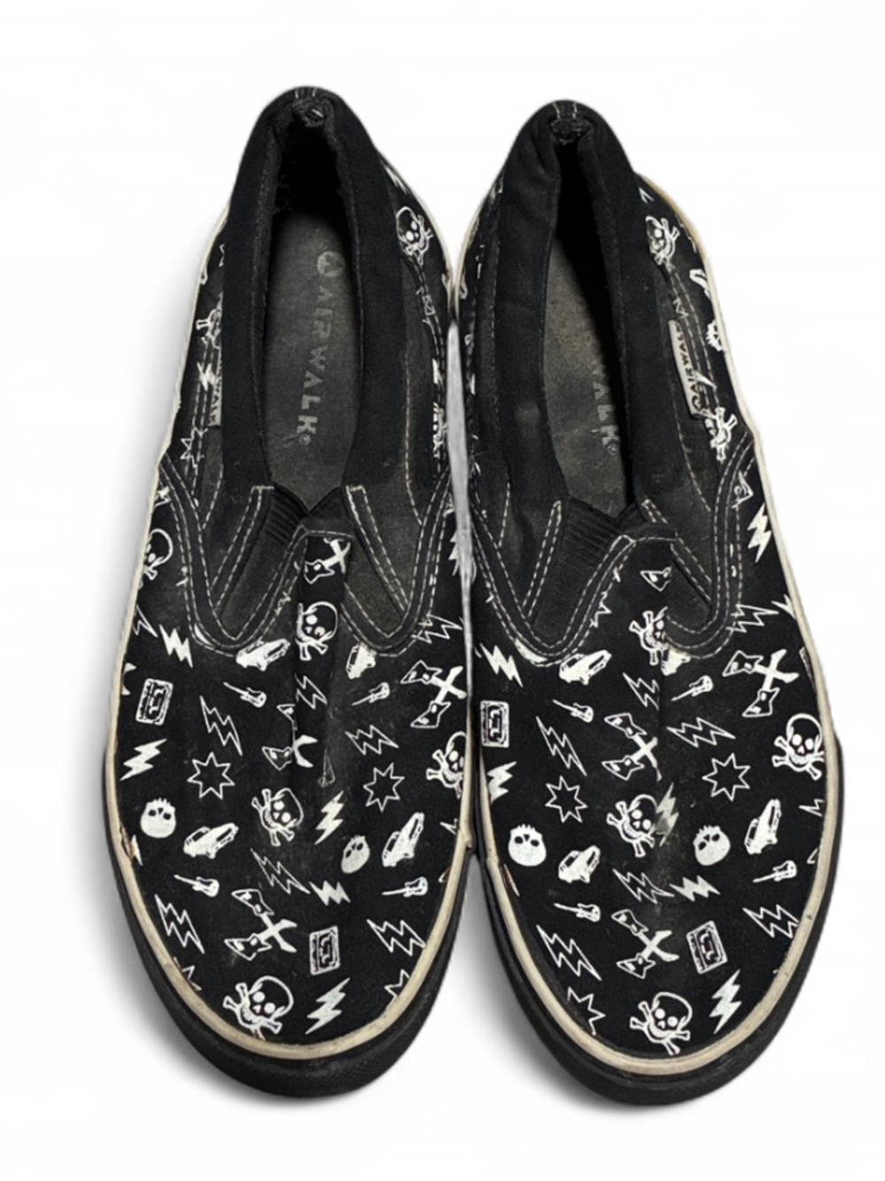 Y2K Airwalk Black Slip-On Emo Punk Skater Graphics Casual Shoes